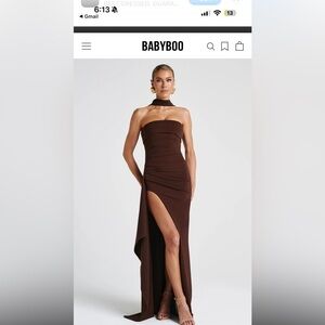 Babyboo Strapless Chocolate Plum Brown Dress
